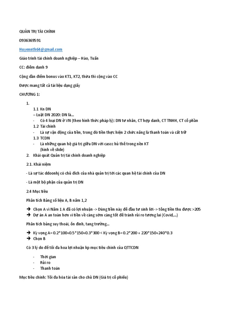 QTTC Note | PDF
