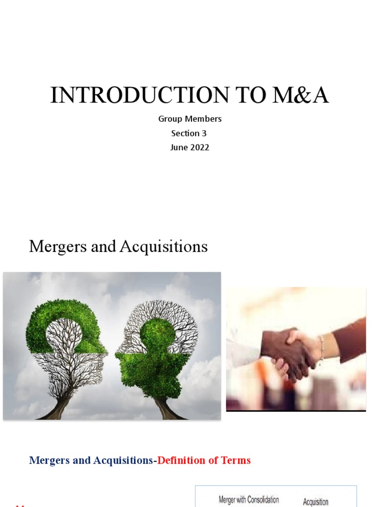 Introduction to Mergers and Acquisitions | PDF | Mergers And ...