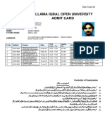 Admit Card Aamir Ahmed's Admit Card for B.Ed Courses