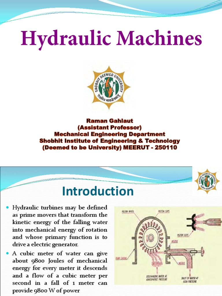 Overview of Hydraulic Turbines | PDF | Turbine | Machines