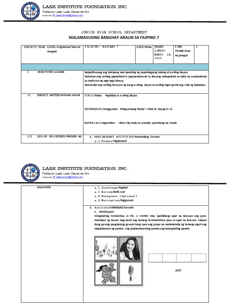 Week 1 LP Filipino PDF