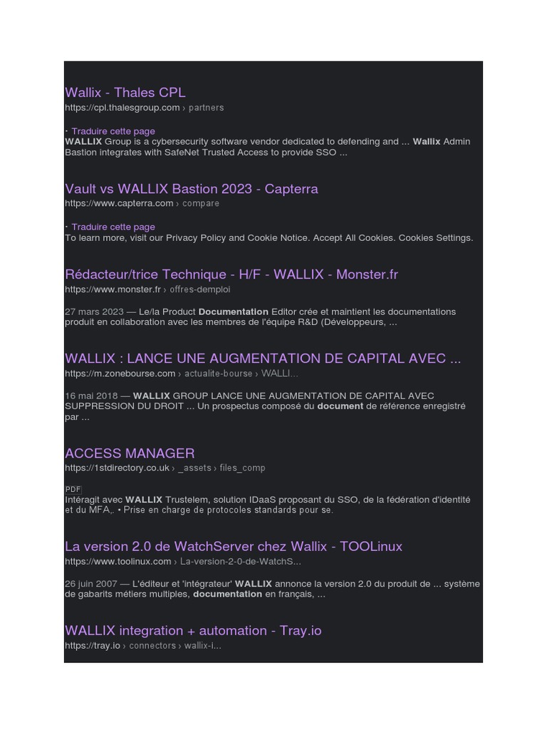 Documentation sur Wallix Access Manager | PDF