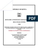 Republic of Kenya: Roysambu Constituency Development Fund Bills of Quantities FOR