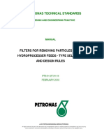 Petronas Technical Standards: Filters For Removing Particles From Hydroprocesser Feeds - Type Selection and Design Rules