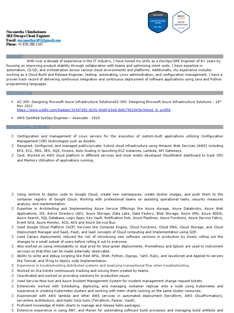 Navaneetha Devops Pdf Cloud Computing Microsoft Azure