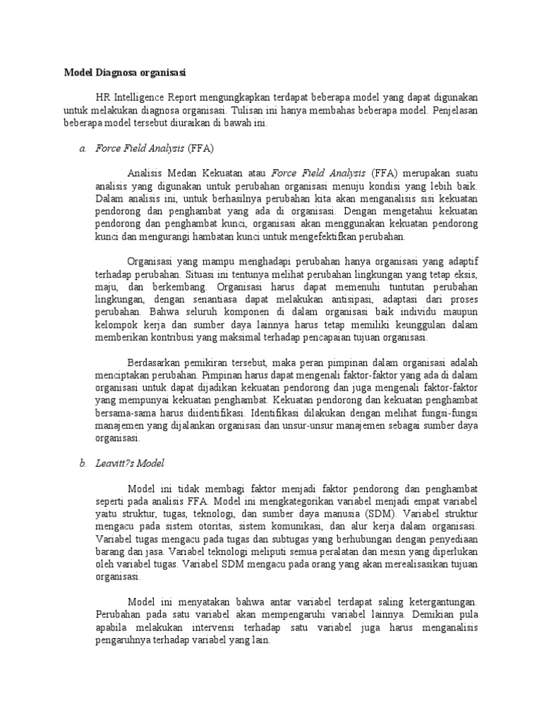 Model Diagnosa Perubahan Organisasi Publik | PDF