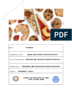 Prepare and Produce Pastry Products Training Plan
