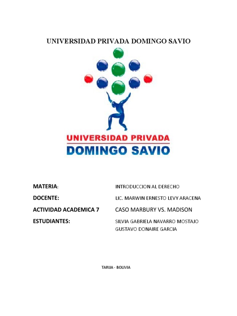 Análisis del Caso Marbury vs. Madison | PDF | Marbury V. Madison ...