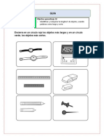 Objetivo Aprendizaje: Encierra en Un Círculo Rojo Los Objetos Más Largos y en Un Círculo Verde, Los Objetos Más Cortos