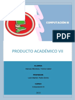 Producto Académico Vii: Siancas Mendoza, Yomira Isabel