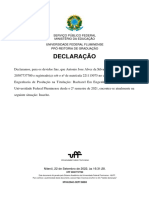 Declaração: Serviço Público Federal Ministério Da Educação