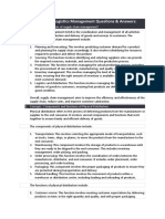 Supply Chain & Logistics Management Questions Answers