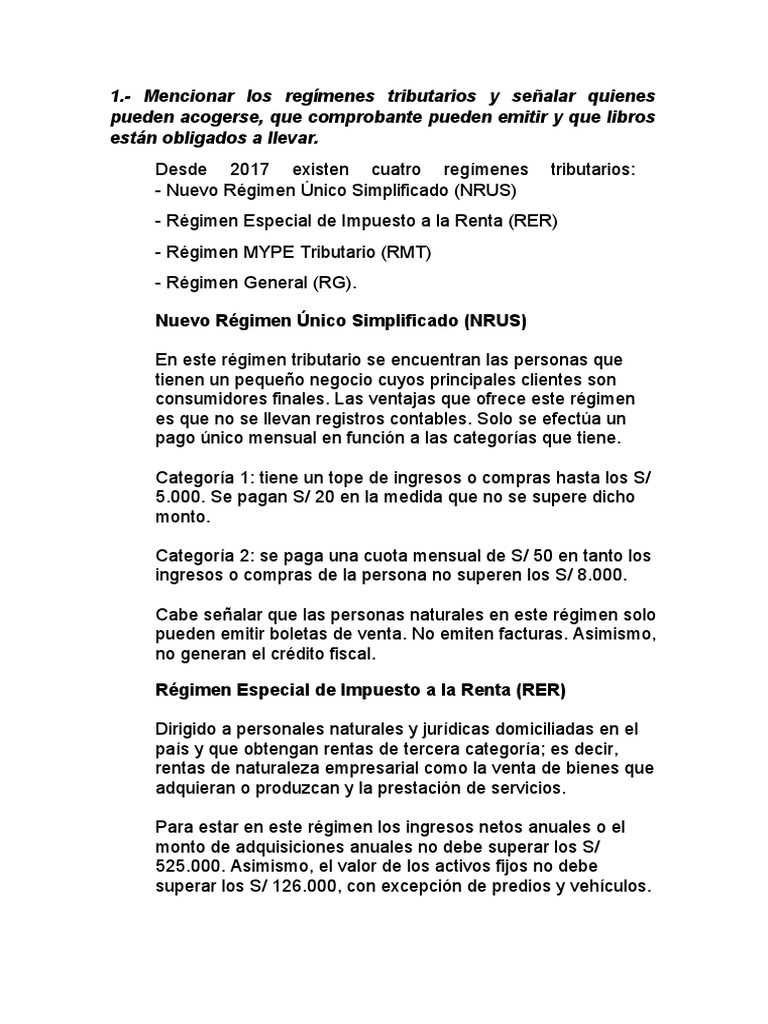 Régimen Especial del Impuesto a la Renta | PDF | Presupuesto | Estado ...