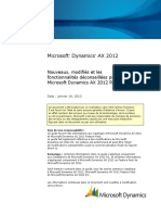 Microsoft Dynamics AX 2012: Nouveaux, Modifiés Et Les Fonctionnalités Déconseillées Pour Microsoft Dynamics AX 2012 R2
