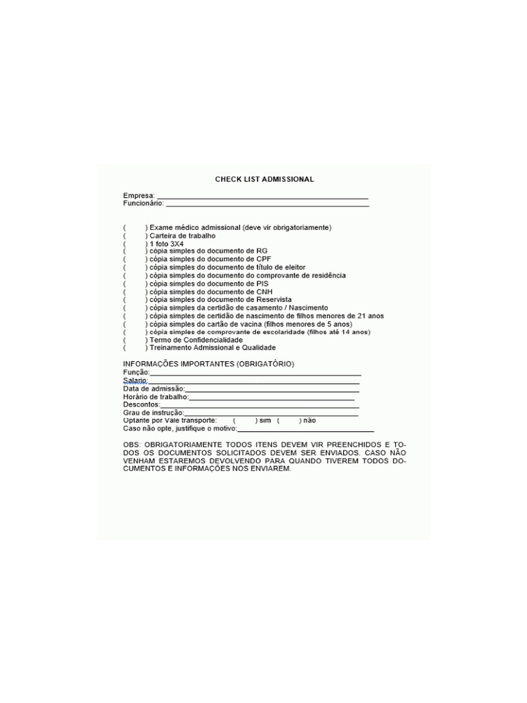 MODELO CHECK LIST - Gif | PDF