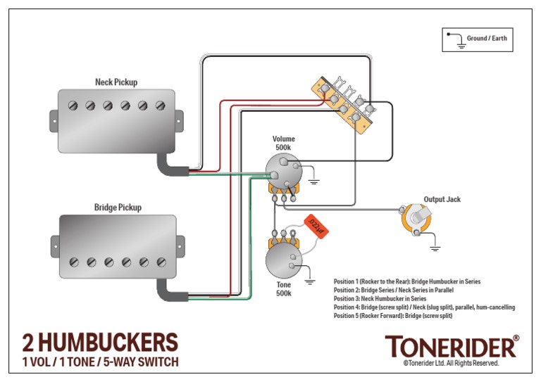 2 Humbuckers: 1 Vol / 1 Tone / 5-Way Switch | PDF