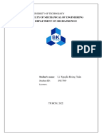 Faculty of Mechanical of Engineering Department of Mechatronics