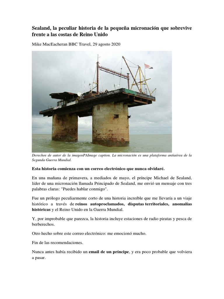Sealand la peculiar historia de la pequeña micronación que sobrevive