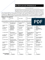 Nventario Stilos DE Prendizaje: Fecha de Aplicación