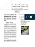 Práctica #3: Centrado, Nivelación y Configuración Inicial de Estación Total
