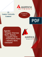 Financial Statement Analysis On Aamra Networks Limited: Presented By: Team 3