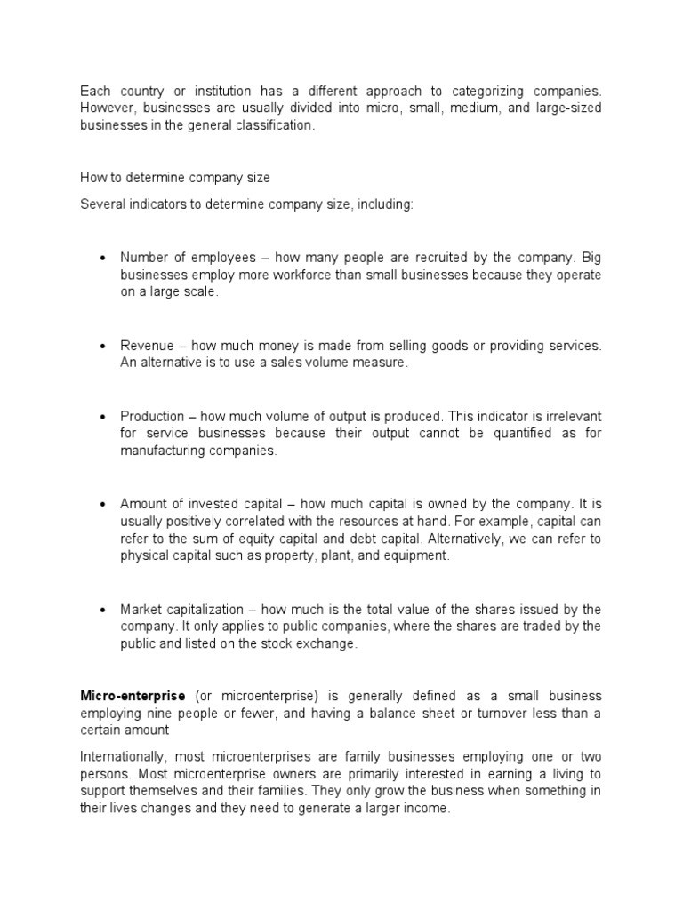 Micro - Small - Medium and Large Companies All Summaries | Download ...