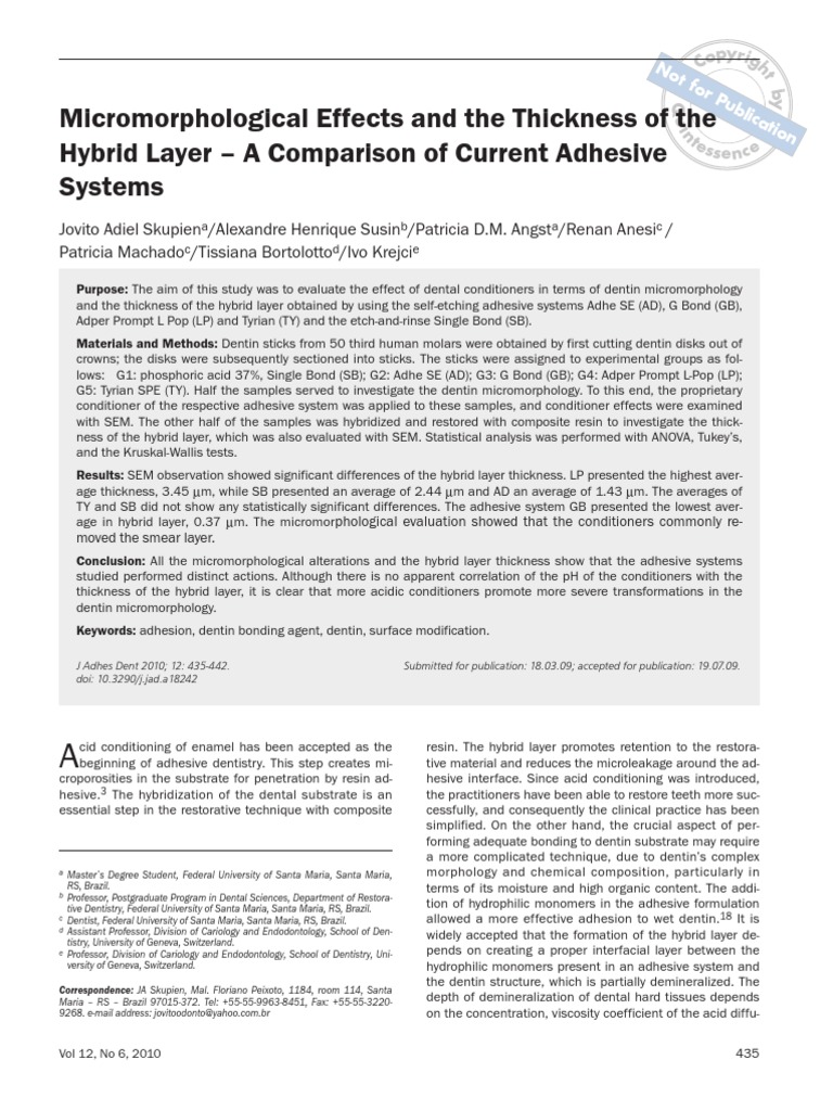 2 micromorphological effects and the thickness of the hybrid layer