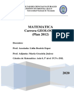 Matematica Carrera GEOLOGIA (Plan 2012)