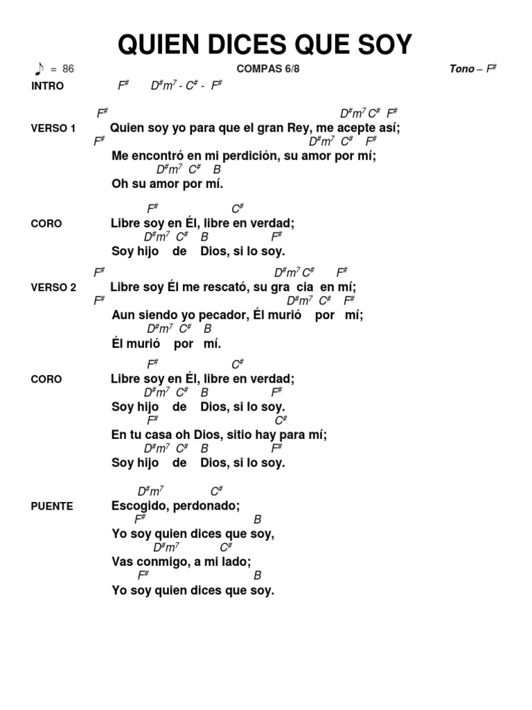 Quien Dices Que Soy Acordes PDF