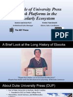 The Role of University Press Ebook Platforms in The Scholarly Ecosystem