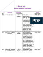 Guion de Video El Lenguaje Corporal en Adolescentes: N. Subtitulos Contenido Tiempo