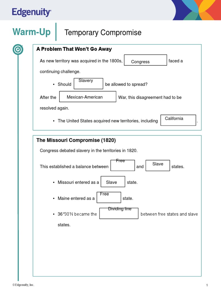 Semester 2 Unit 2.2 TemporaryCompromise-GN-SE | PDF | North America ...