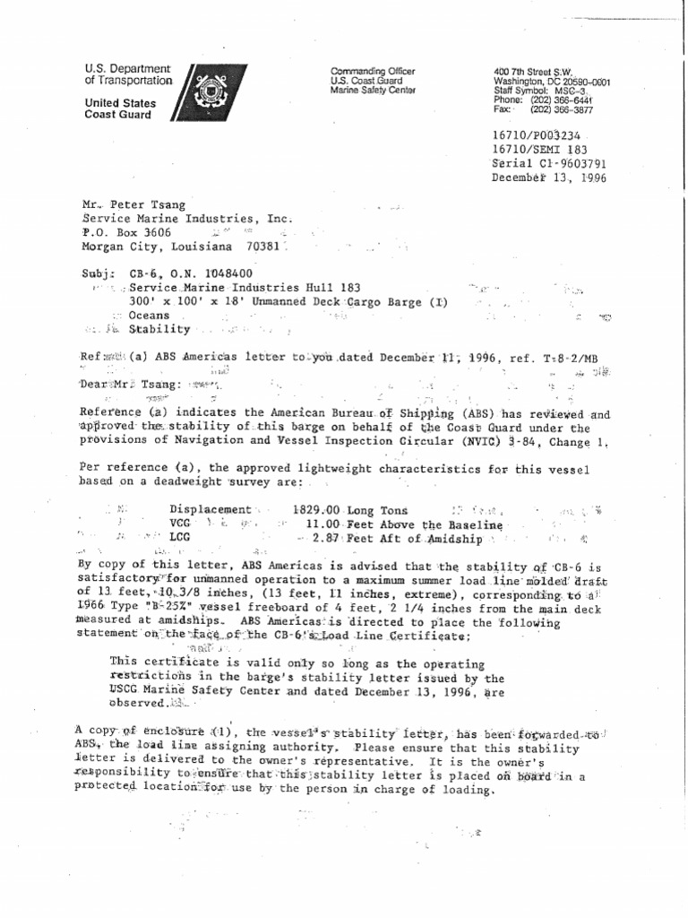 Marmac 301 stability letter pdf