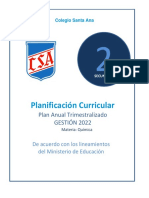 Plan Anual Trimestralizado para 2do de Secundaria CSA-2022