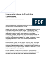 Independencia de La República Dominicana.: Lenni Valenzuela 2022-1756