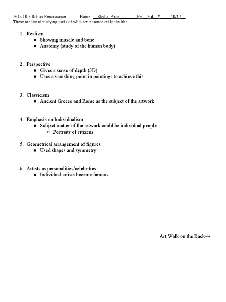 Italian Renaissance Art Guide | PDF