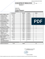 Releve de Notes Et Resultats: Session 1