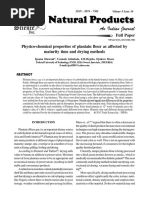 Physicochemical Properties of Plantain Flour As Affected by Maturity Time and Drying Methods