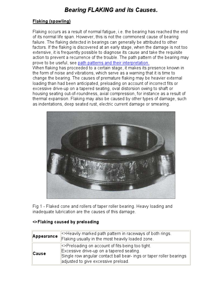 Bearing Flaking and Its Causes PDF Bearing (Mechanical) Building