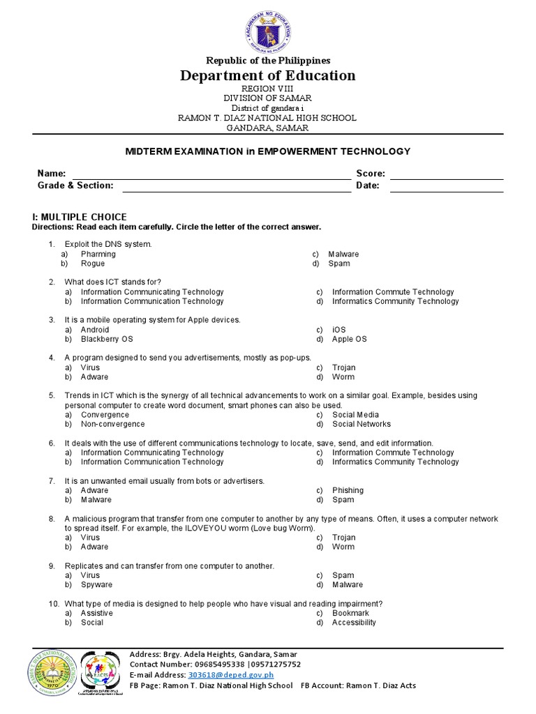 Fish Bowl Questions PDF Malware Spamming