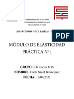 Módulo de Elasticidad Práctica #1: GRUPO: B1/ Martes 8:15 NOMBRE: Carla Nicol Bohorquez FECHA: 13/04/2021