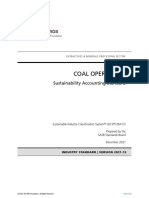 Coal Operations: Sustainability Accounting Standard