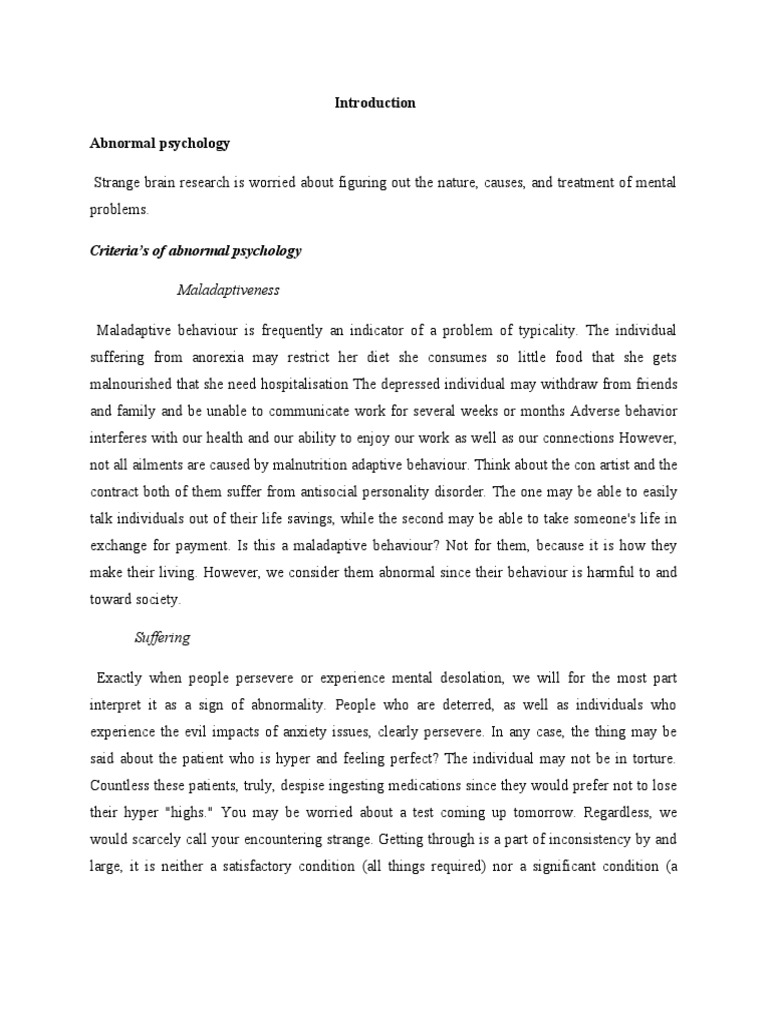 Understanding Abnormal Psychology Concepts | PDF | Substance Use ...