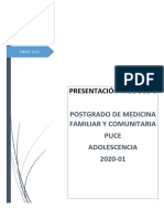 Presentación Módulo 6: Postgrado de Medicina Familiar Y Comunitaria Puce Adolescencia 2020-01