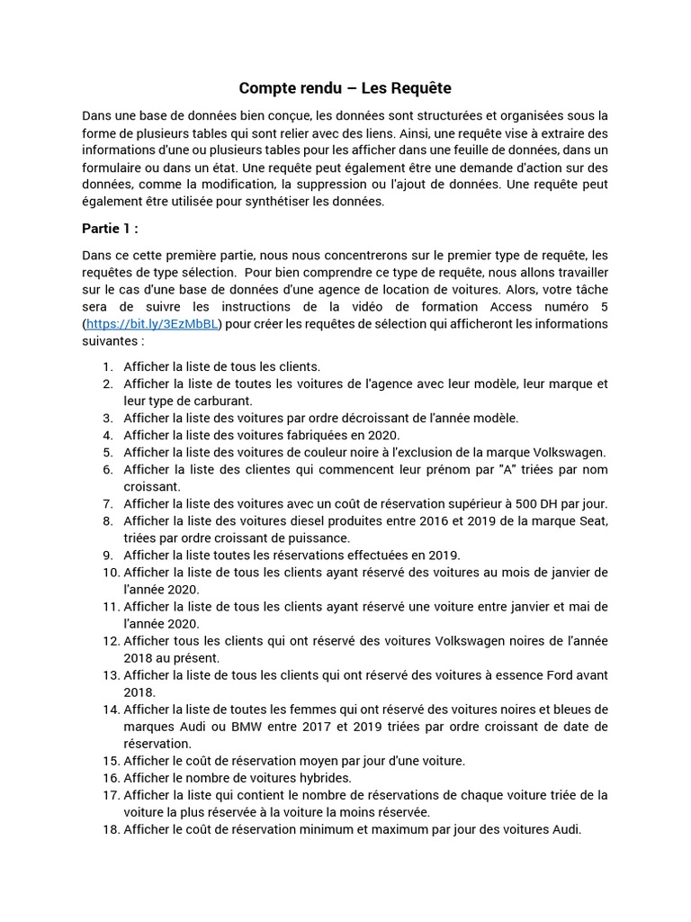 Requêtes de sélection et mise à jour | PDF | Affaires
