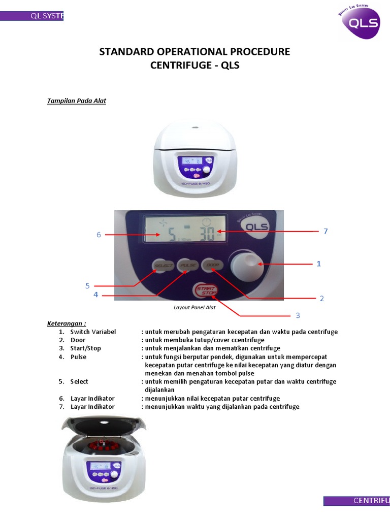 SOP Centrifuge PDF