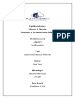 República de Panamá. Ministerio de Educación Licenciatura en Derecho en Ciencias Políticas