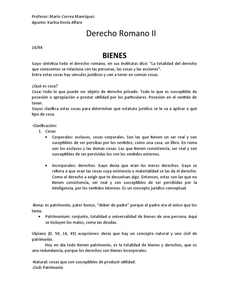 Resumen Romano | PDF | Posesión (Ley) | Propiedad