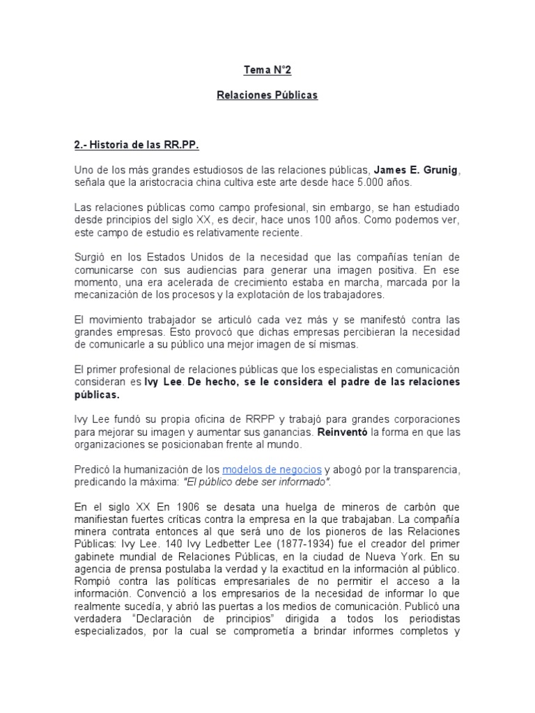 Historia de Las RRPP | PDF | Marca | Comunicación
