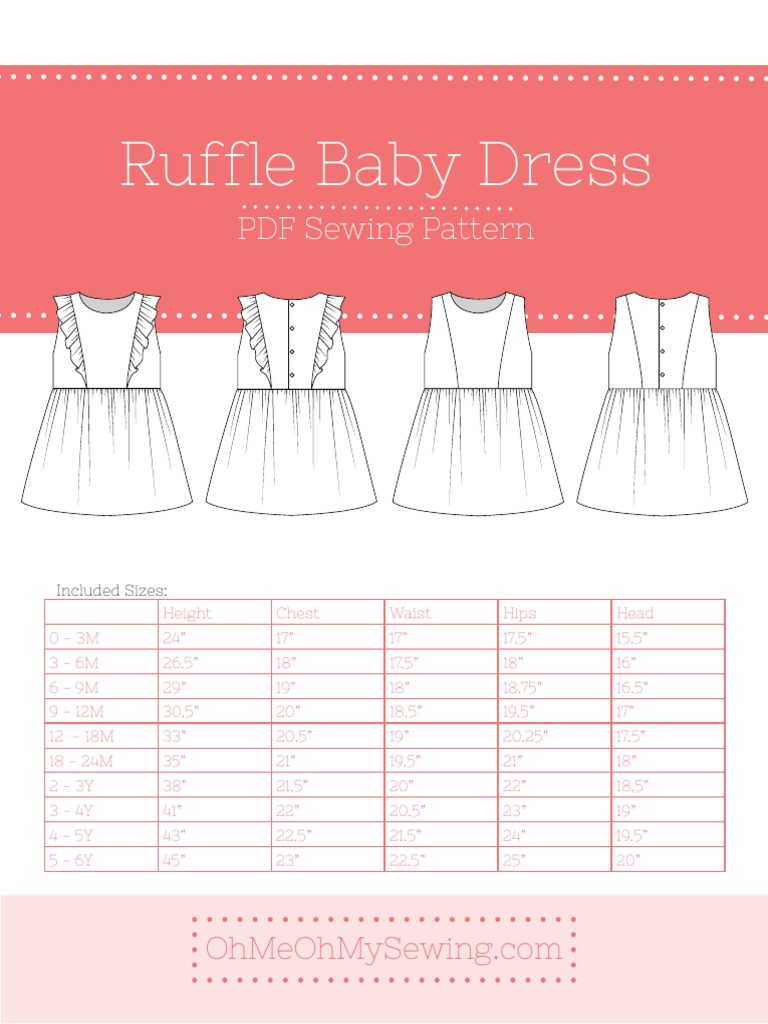 Ruffle Dress Pattern PDF Seam (Sewing) Sewing